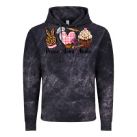 Cloud Black peace love bake Vintage Hoodie - NancyCooperArtShop