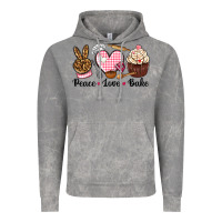 Cloud Rock peace love bake Vintage Hoodie - NancyCooperArtShop
