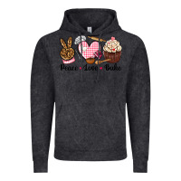 Vintage Black peace love bake Vintage Hoodie - NancyCooperArtShop