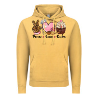 Vintage Mustard peace love bake Vintage Hoodie - NancyCooperArtShop