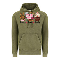 Vintage Olive peace love bake Vintage Hoodie - NancyCooperArtShop