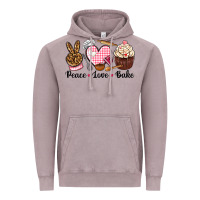 Vintage Zinc peace love bake Vintage Hoodie - NancyCooperArtShop