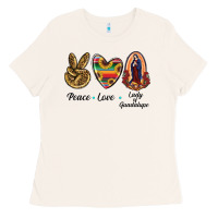 Bone Peace Love Lady Of Guadalupe Ladies Tee - RanaPortraitStore
