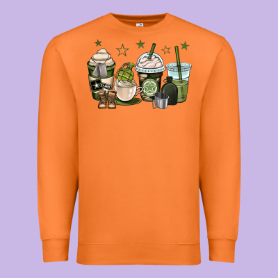 Us Army Coffee Cups Premium Sweatshirt Designed By Oliviacreatesart