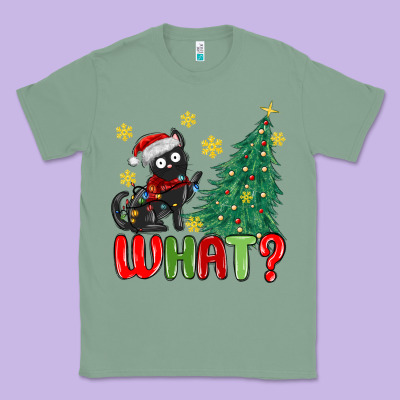 Christmas  Cat  What Classic Tee Designed By Maliassmallbusiness