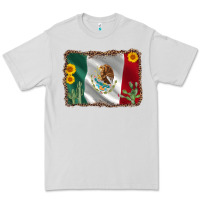 Dove Grey mexico flag sunflower cactus Premium Tee - AdoDesignShop