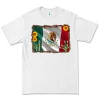 White mexico flag sunflower cactus Premium Tee - AdoDesignShop