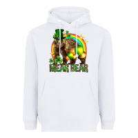 White St. Patrick's Day mear bear Heavyweight Hoodie - HowdyJamesFarm