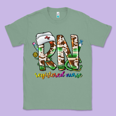 Rn Registered Nurse Classic Tee Designed By Cowhidedigitalart