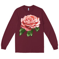 Burgundy America Rose Long Sleeve Tee - LillyAllenDesigns