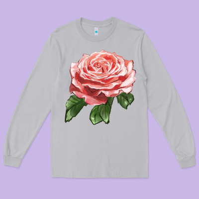 America Rose Long Sleeve Tee Designed By Lillyallendesigns