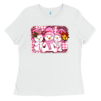 White chillin pink   with my snowmies  ado Ladies Tee - AdoDesignShop