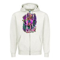 Oatmeal Heather Space cowgirl Zipper Hoodie - HowdyJamesFarm