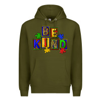 Army Green Be kind Premium Hoodie - CowGirlArtShop