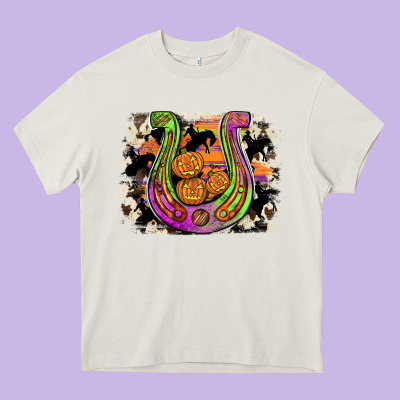 Halloween Horseshoe Heavy Core Tee Designed By Jahusdesignshop