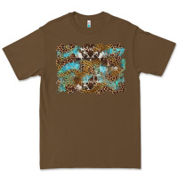 Cacao western leopards and turquoise with cowhide background Premium Tee - Artiststas