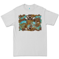 Dove Grey western leopards and turquoise with cowhide background Premium Tee - Artiststas