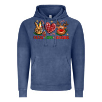 Vintage Denim peace love reindeer christmas Vintage Hoodie - NancyCooperArtShop