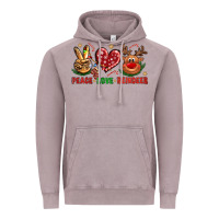 Vintage Zinc peace love reindeer christmas Vintage Hoodie - NancyCooperArtShop