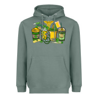 Sage St. Patrick's Day Nurse coffee cups Heavyweight Hoodie - HowdyJamesFarm