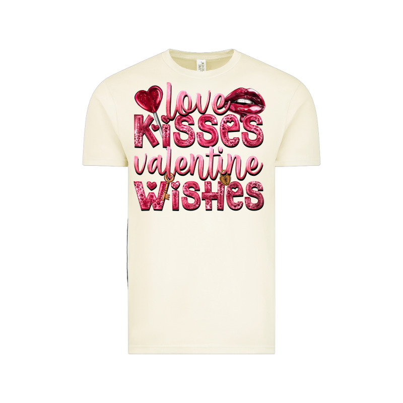 Love Kisses Valentine Wishes Vintage Tee by NancyCooperArtShop | Teevron