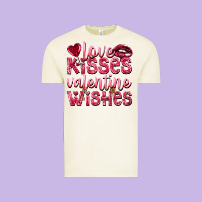 Love Kisses Valentine Wishes Vintage Tee Designed By Nancycooperartshop