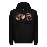 Black peace love french bulldog Premium Hoodie - JahusDesignShop