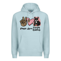 Blue Mist peace love french bulldog Premium Hoodie - JahusDesignShop