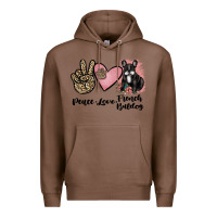 Chestnut peace love french bulldog Premium Hoodie - JahusDesignShop