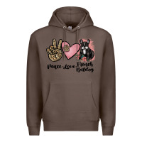 Coffee peace love french bulldog Premium Hoodie - JahusDesignShop