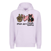 Lilac peace love french bulldog Premium Hoodie - JahusDesignShop