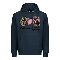 Navy peace love french bulldog Premium Hoodie - JahusDesignShop