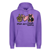 Purple peace love french bulldog Premium Hoodie - JahusDesignShop