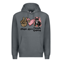 Rock peace love french bulldog Premium Hoodie - JahusDesignShop