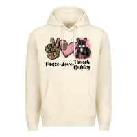 Sandshell peace love french bulldog Premium Hoodie - JahusDesignShop