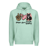 Seafoam peace love french bulldog Premium Hoodie - JahusDesignShop