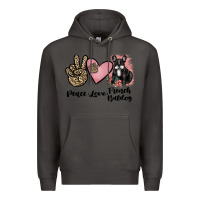 Smoke peace love french bulldog Premium Hoodie - JahusDesignShop