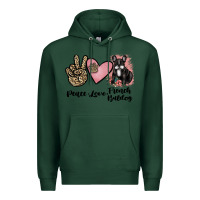 Sports Green peace love french bulldog Premium Hoodie - JahusDesignShop