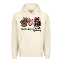Tofu peace love french bulldog Premium Hoodie - JahusDesignShop