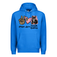 True Royal peace love french bulldog Premium Hoodie - JahusDesignShop