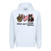 White peace love french bulldog Premium Hoodie - JahusDesignShop