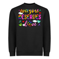 Black everyone deserves love Heavyweight Sweatshirt - Artiststas