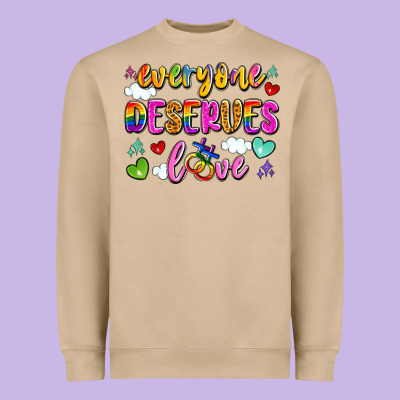 Everyone Deserves Love Heavyweight Sweatshirt Designed By Artiststas