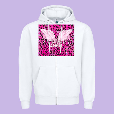 Love Angel Zipper Hoodie Designed By Tumblerdesignbyshophia