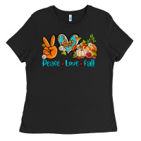 Black peace love fall ado Ladies Tee - AdoDesignShop