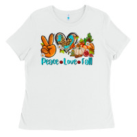 White peace love fall ado Ladies Tee - AdoDesignShop