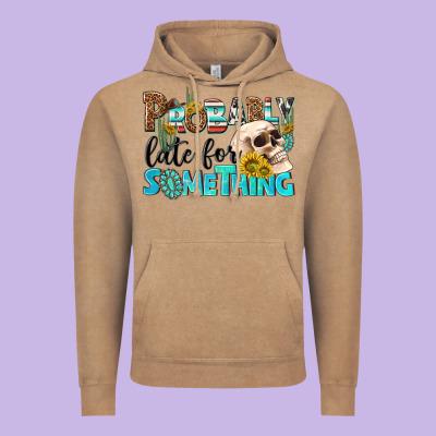 Probably Late For Something Vintage Hoodie Designed By Nancycooperartshop