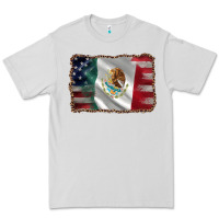 Dove Grey mexico flag and usa flag Premium Tee - AdoDesignShop