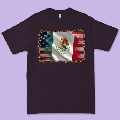 Mexico Flag And Usa Flag Premium Tee Designed By Adodesignshop