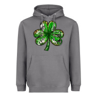 Storm Shamrock with leopard and cowhide St. Patricks day Heavyweight Hoodie - HowdyJamesFarm